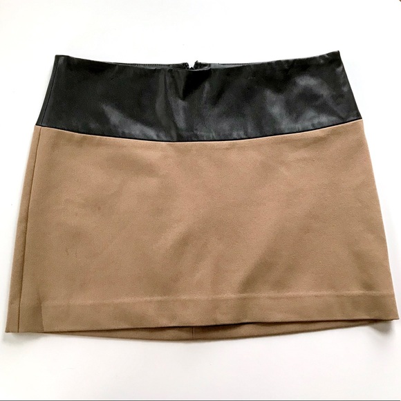 Express Dresses & Skirts - EXPRESS Tan Camel Faux Leather Mini Skirt